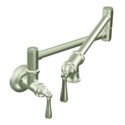 Click here to see Moen S664SRS Moen S664SRS Traditional Pot Filler Two-Handle Kitchen Faucet, Spot Resist Stainless