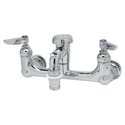 Polished Chrome T&S Brass B-0665-CR-POL Service Sink with Cerama Cartridges with Check Valves and Lever Handles 