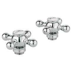 Click here to see Grohe 18733RR0 Grohe 18733RR0 Geneva Cross Handles - Velour Chrome