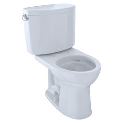 Click here to see Toto CST453CEFG#01 Toto Drake II Two-Piece Round 1.28 GPF Universal Height Toilet with CeFiONtect, Cotton White - CST453CEFG#01
