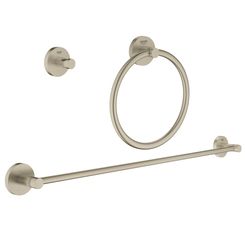 Click here to see Grohe 40821EN1 Grohe 40821EN1  Essentials City Restroom Accessories Set 3-in-1, Brushed Nickel 