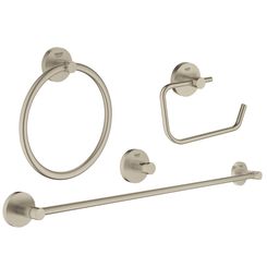 Click here to see Grohe 40823EN1 Grohe 40823EN1  Essentials Master Bathroom Accessories Set 4-in-1, Brushed Nickel 
