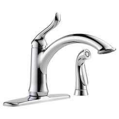 Click here to see Delta 4453-DST Delta 4453-DST Linden Single Handle Kitchen Faucet with Spray (Chrome)