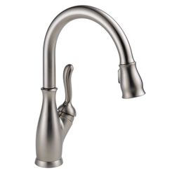 Click here to see Delta 9178-SP-DST Delta 9178-SP-DST Leland Single Handle Pull-Down Kitchen Faucet w/ ShieldSpray, Spotshield Stainless