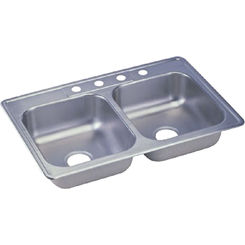 Click here to see Dayton DSEW40233220 Dayton DSEW40233220 Stainless Steel Top Mount Double Bowl Elite Sink
