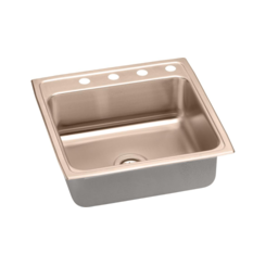 Click here to see Elkay LR22223-CU Elkay LR22223-CU CuVerro Antimicrobial Copper 3-Hole Single Bowl Sink