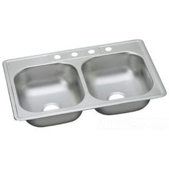 Click here to see Dayton DW50233223 Dayton DW50233223 Stainless Steel Top Mount Double Bowl Sink