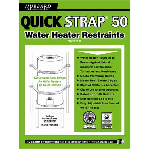 Holdrite Quickstrap 50 Deluxe Water Heater Restraints QS 50-D Straps 80Gal 