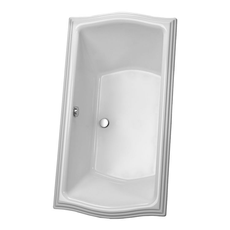 Toto ABY785N#01YPN Toto ABY785N#01YPN Clayton Cotton White Acrylic Soaker Tub with Grab Bar and Polished Nickel Trim