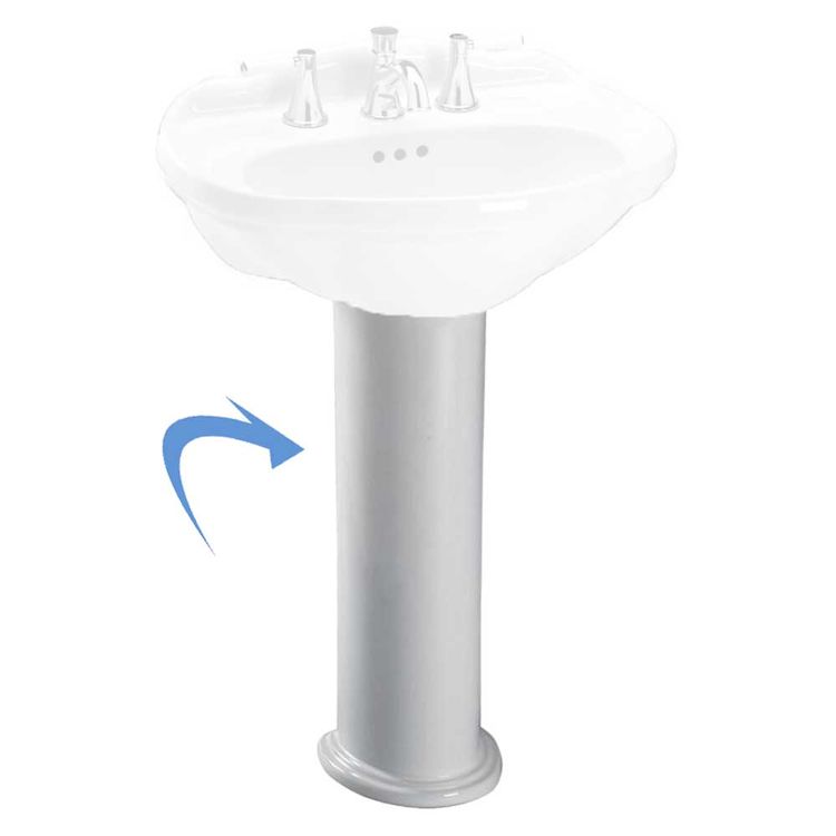 Pt754 11 Whitney Sink Pedestal Only Colonial White