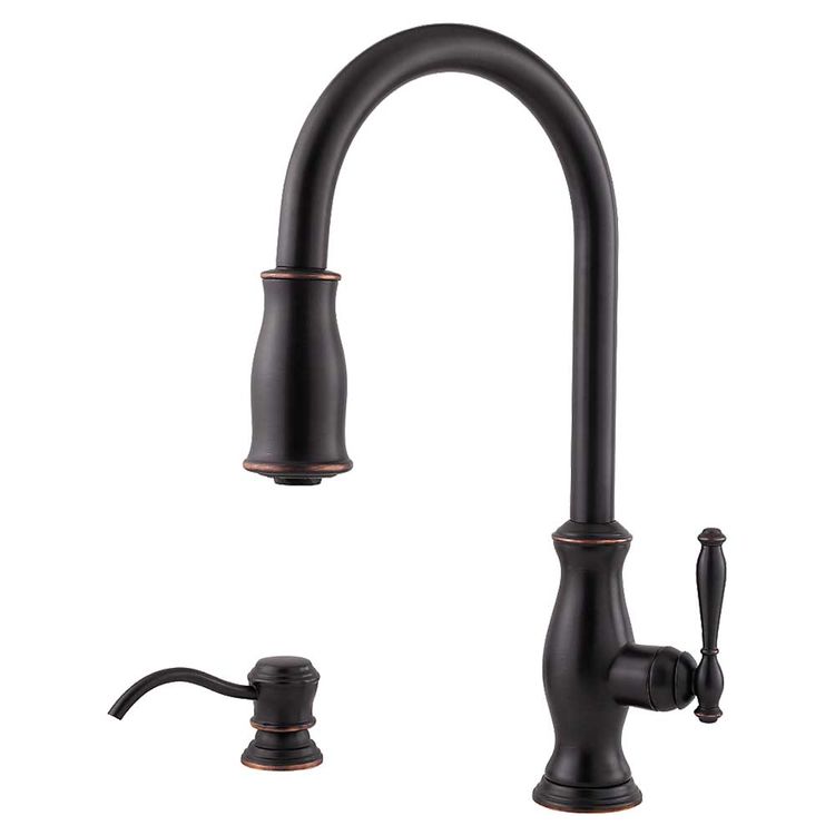View 2 of Pfister GT529-TMY Pfister GT529-TMY Hanover 1-Handle Pull-Down Kitchen Faucet w/ Soap Dispenser, Tuscan Bronze