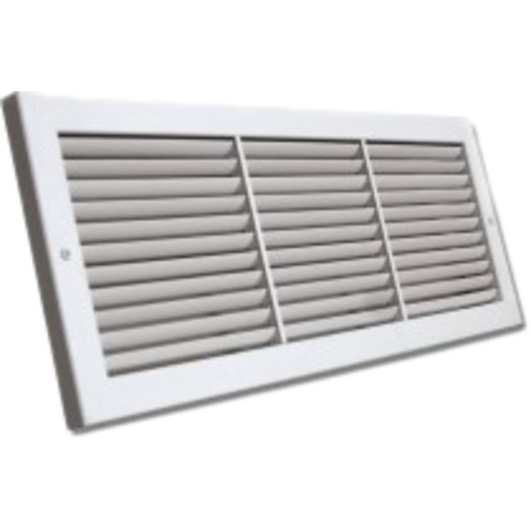 26x8 Soft White Deluxe Baseboard Return Air Grille Aluminum Shoemaker 1100