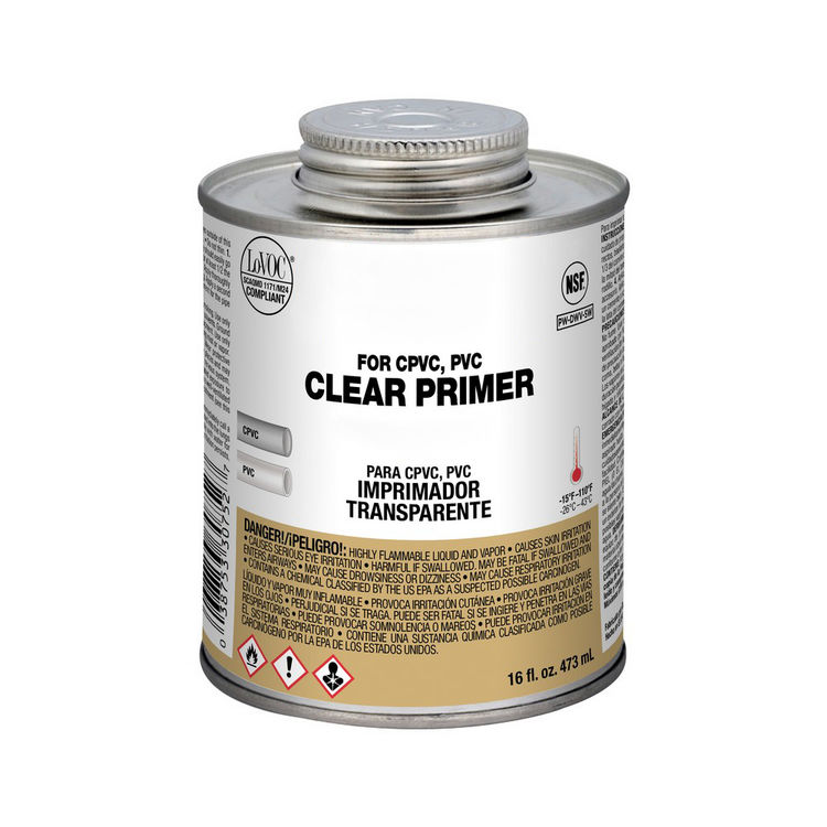 Clear Primer for PVC and CPVC, Pint PlumbersStock