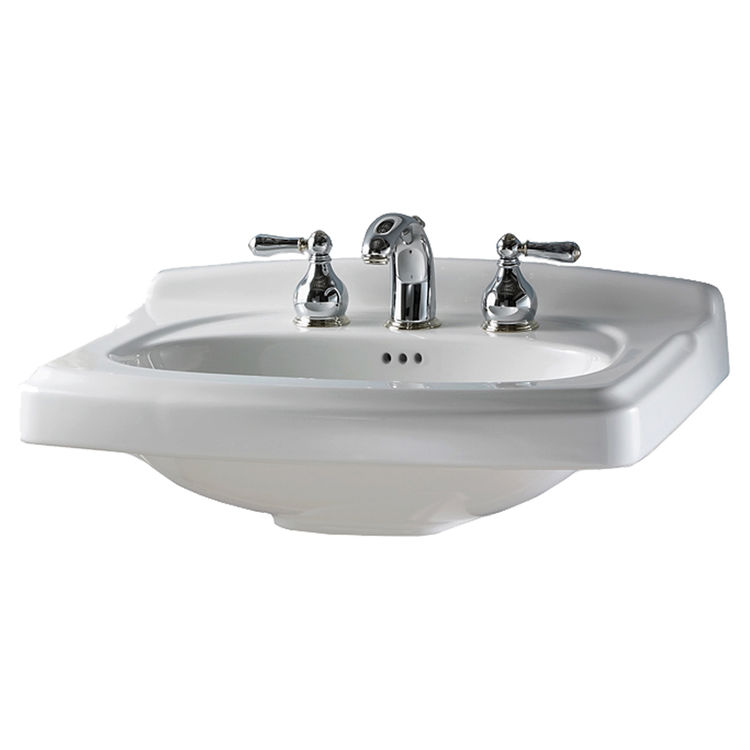 American Standard 0555.001.020 As 0555001020 Portsmouth 24inx20 Pedestal Lavatory Only White Center Hole