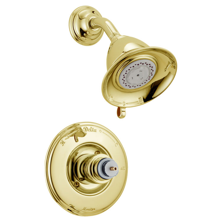 Delta T14255-PBLHP Delta T14255-PBLHP Victorian Monitor Shower only Trim: Polished Brass Finish