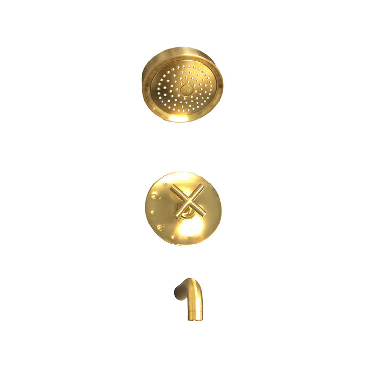 Kohler K T14421 3 Bgd Purist Brushed Gold R T B S Trim Cross Handles