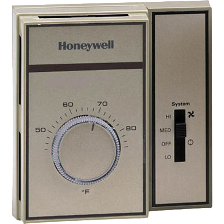 Honeywell T6169B4017/U Fan Coil Thermostat, Med.Dty Line Voltage, Heat