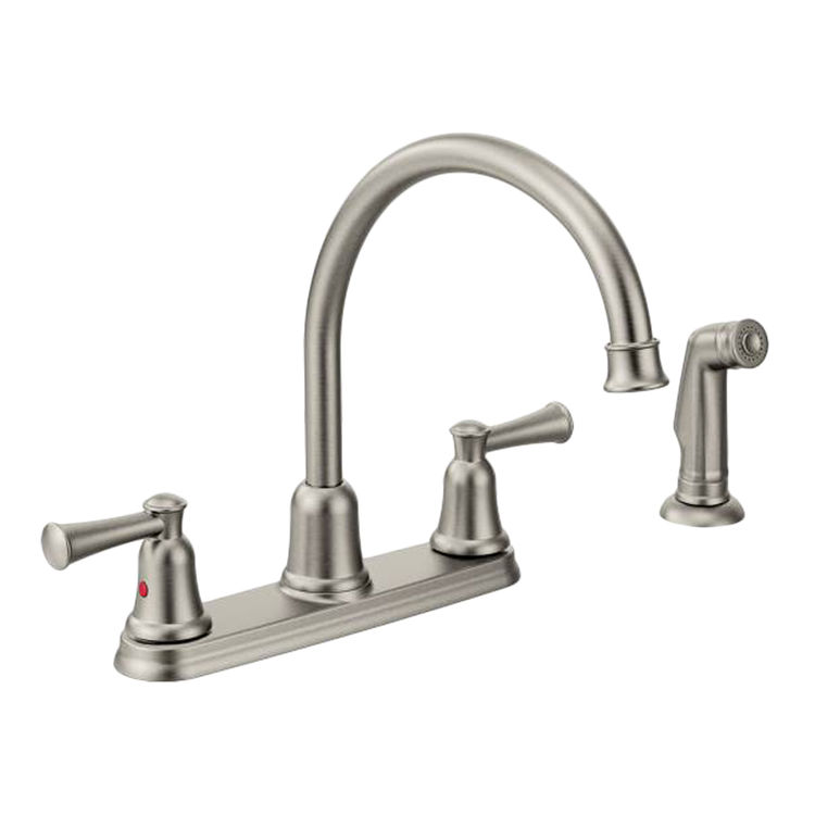 Cleveland Faucet 41613CSL Cleveland 41613CSL Capstone Classic Stainless Two Handle Kitchen Faucet W/ Spray