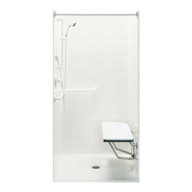 Aquatic 1363BFSCST 36"x36"x75" ADA Shower Stall Trim w/Grab Bars & Seat