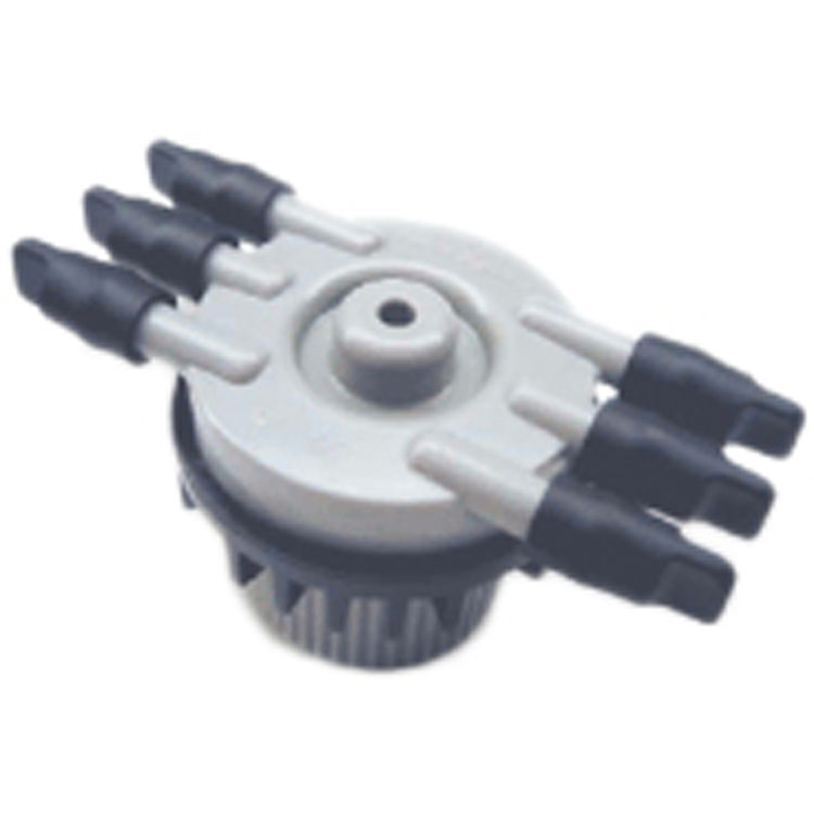 Gray 1/2 X57000 1/2 Rainbird Xeri-Bird 6 Outlet FPT X Barb Distribution Device with Plug Ring