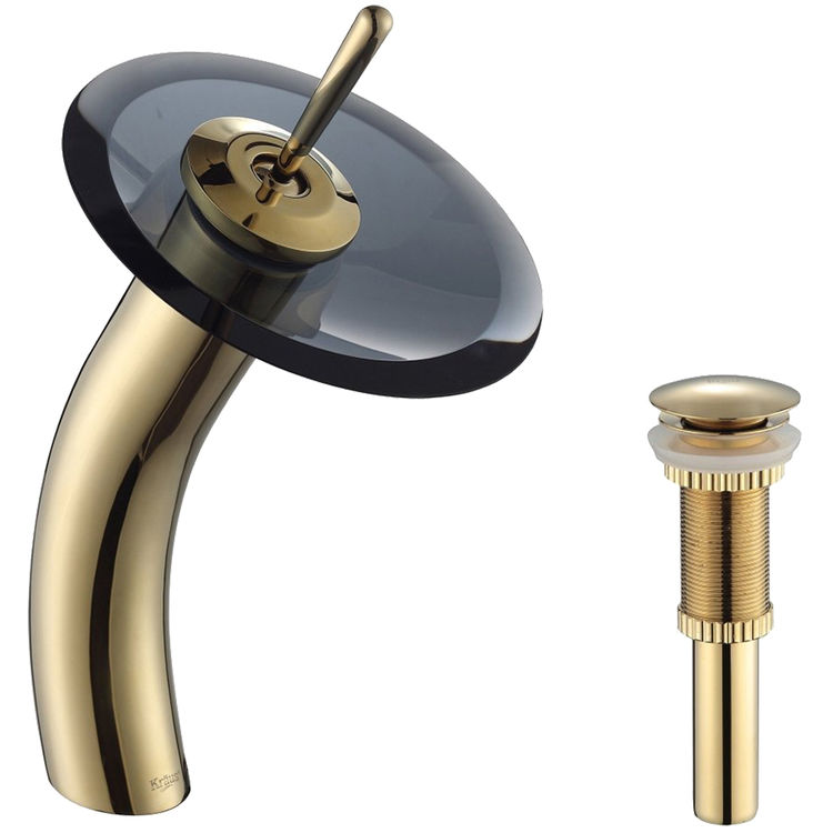 Kraus KGW1700PU10GBLCL Single Lever Vessel Glass Waterfall Faucet