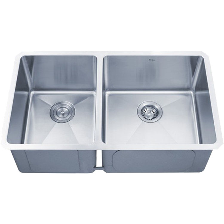 Kraus Khu104 33 Inch Undermount 60 40 Double Bowl 16 Gauge Stainless Steel Kitchen Sink - Kraus Double Bowl Kitchen Sink 33 Inches Kraus Khu104 33 Inch Undermount 60 40 Double Bowl 16 Gauge Stainless Steel Kitchen Sink - Kraus Double Bowl Kitchen Sink 33 Inches