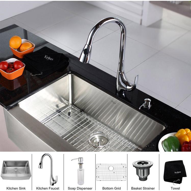Kraus Khf200 30 Kpf1621 Ksd30ch Kitchen Sink And Faucet Combo