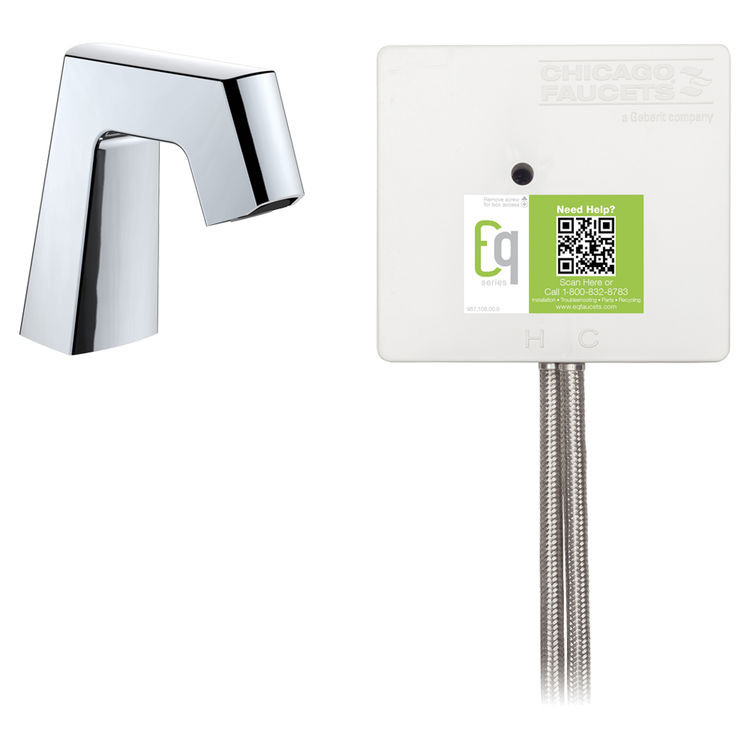 Chicago Faucet EQ-B11A-43ABCP Chicago Faucets EQ-B11A-43ABCP EQ Chrome EQ Angular Series Lavatory Sink Faucet with Hands-free Infrared Detection