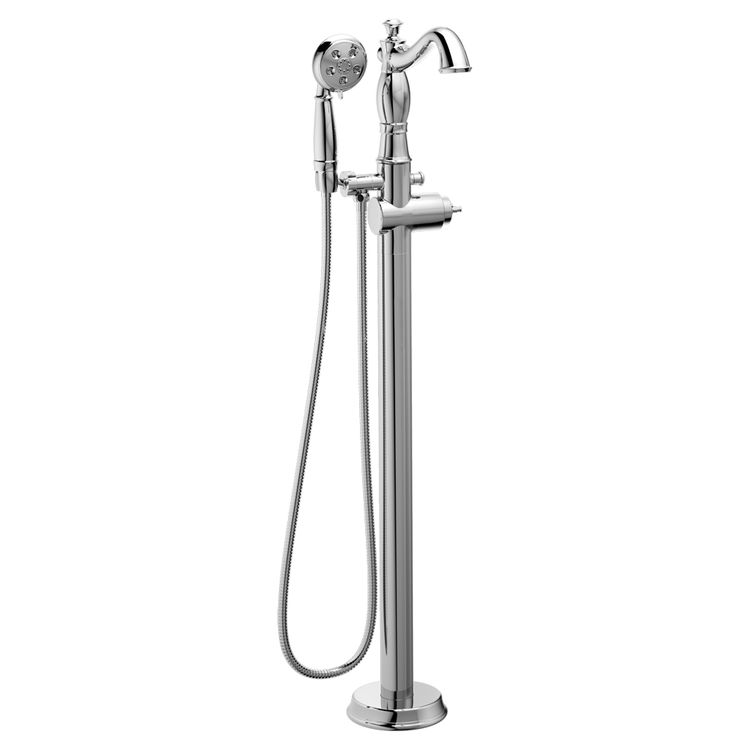 Delta T4797-FL-LHP Delta T4797-FL-LHP Single Handle Floor Mount Tub Filler Trim with Hand Shower - Less Handle, Chrome