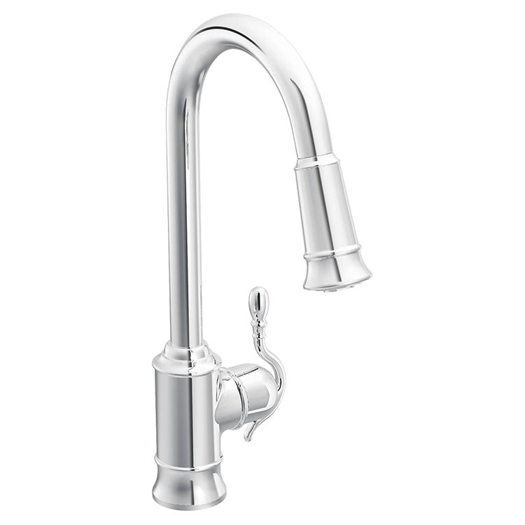 Moen 7615C Moen 7615C Woodmere One Handle Pull-down Kitchen Faucet Chrome