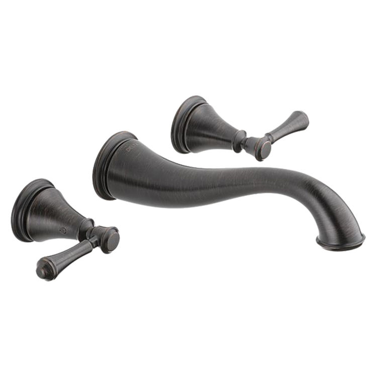 Delta T3597LF-RBWL Delta T3597LF-RBWL Cassidy Two Handle Wall Mount Bathroom Faucet Trim - Venetian Bronze