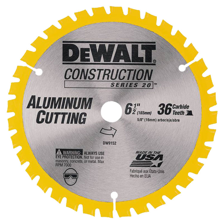 Dewalt DW9152 Dewalt DW9152 Circular Saw Blade, 6-1/2in Dia x 0.039in T, 36 Teeth, 5/8in Arbor
