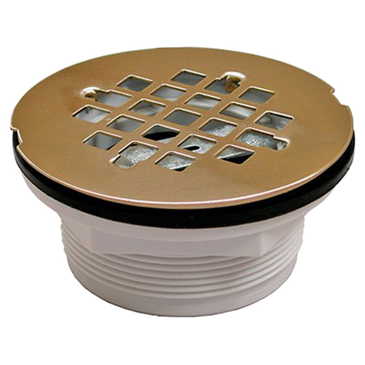 Jones Stephens D40201 Polished Brass 2" Pvc No Caulk Shower Drain