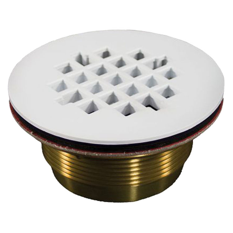 Jones Stephens D40440 White 2" Brass No Caulk Shower Drain