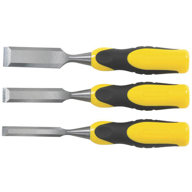 Stanley 16300 Wood Chisel Set With BiMaterial Handle, 3 Pieces, 9" Length