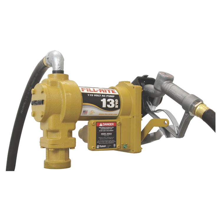 Tuthill SD600 Fuel Transfer Pump, 13 gpm, 1 in x 3/4 in, 3/4 in X 12 ft