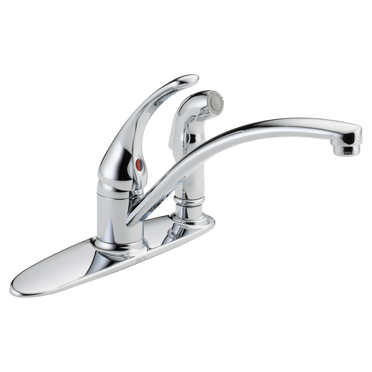 Delta B3310LF Delta B3310LF Foundations Single Handle Kitchen Faucet w/Integral Spray (Chrome)