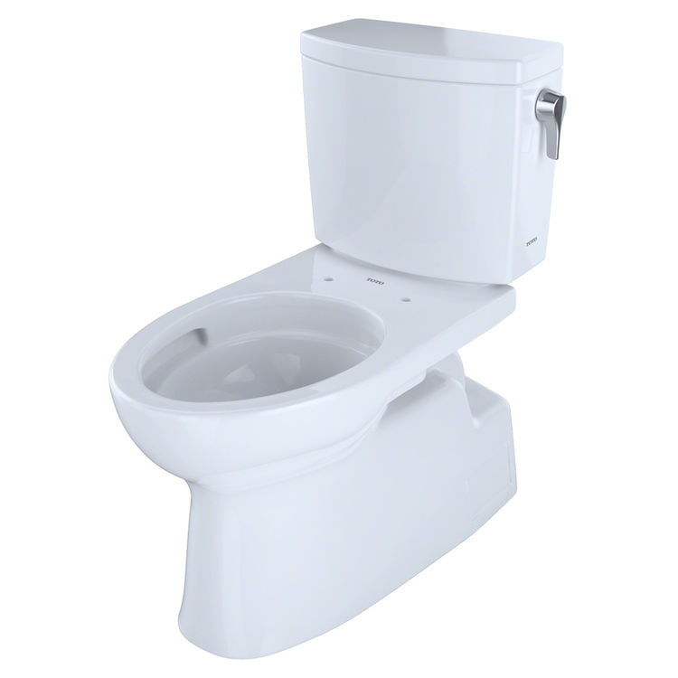 Toto CST474CUFRG#01 TOTO Vespin II 1G Two-Piece Elongated 1.0 GPF Universal Height Skirted Toilet with CeFiONtect and Right-Hand Trip Lever, Cotton White - CST474CUFRG#01