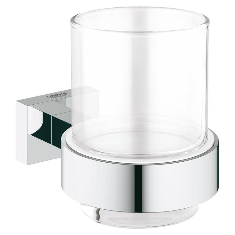 Grohe 40755001 Grohe 40755001 Essentials Crystal Glass with Holder, Starlight Chrome