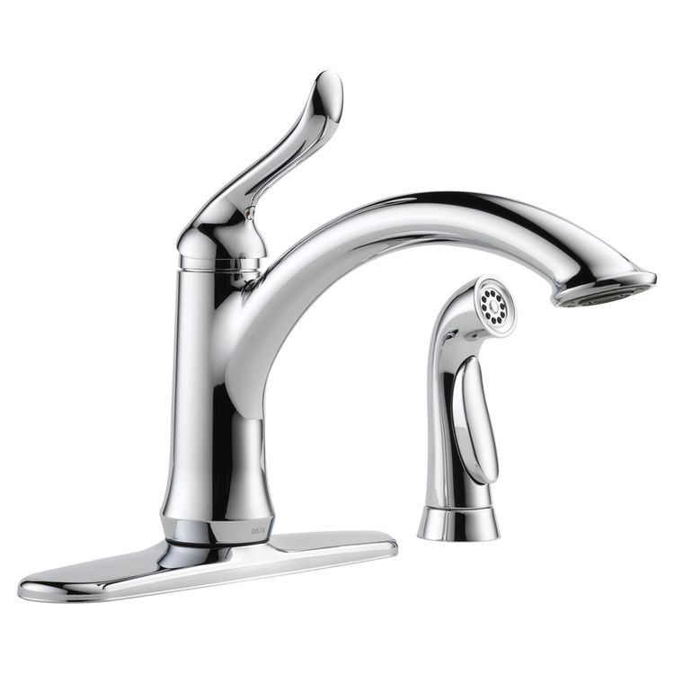 Delta 4453-DST Delta 4453-DST Linden Single Handle Kitchen Faucet with Spray (Chrome)