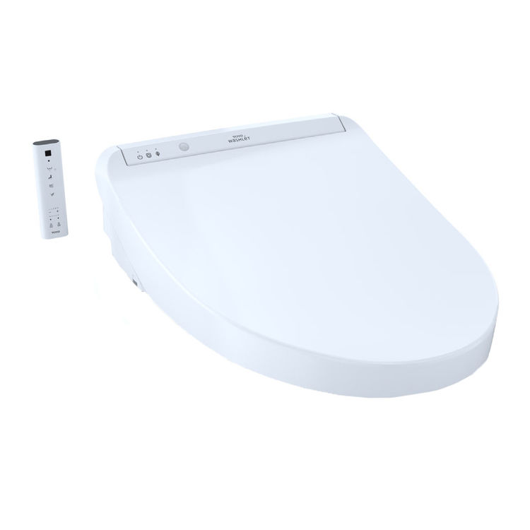Elongated TOTO SW3036#01 K300 WASHLET Electronic Bidet Toilet Seat with Instantaneous Water Heating with PREMIST and SoftClose Lid Cotton White