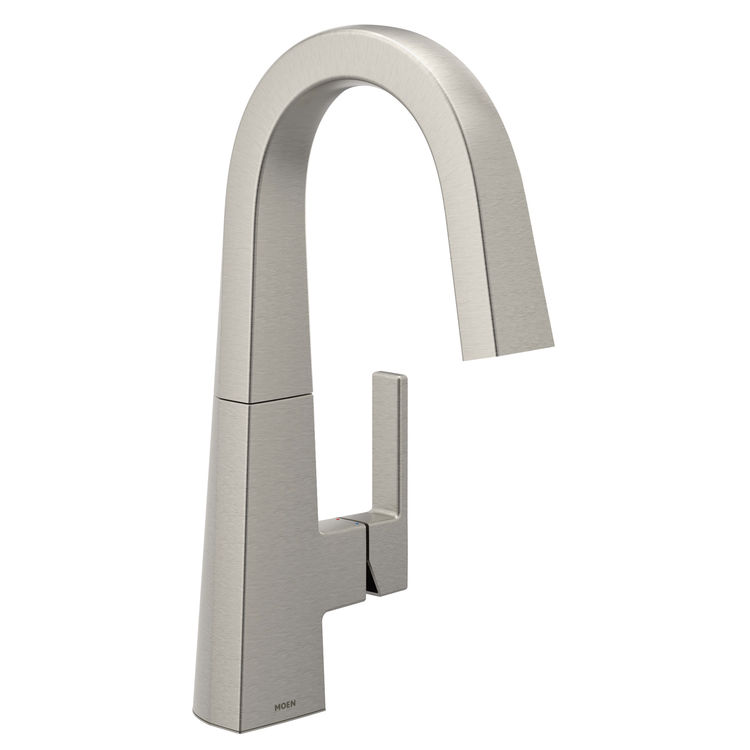 Moen S55005SRS Moen S55005SRS Nio Single-Handle Bar Prep Faucet, Spot Resist Stainless (Handle Accent Included)