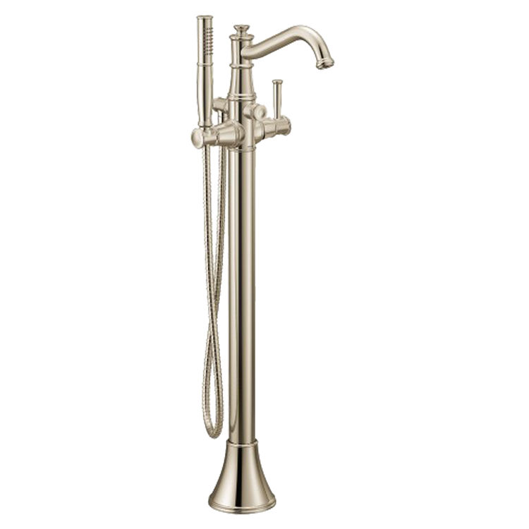 Moen 9025NL Belfield Floor Mounted Tub Filler with Handshower - Polished  Nickel