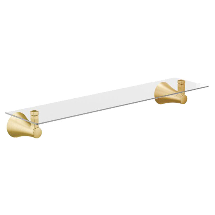 Moen YB0390BG MOEN YB0390BG CSI FLARA GLASS TOWEL SHELF BRUSHED GOLD