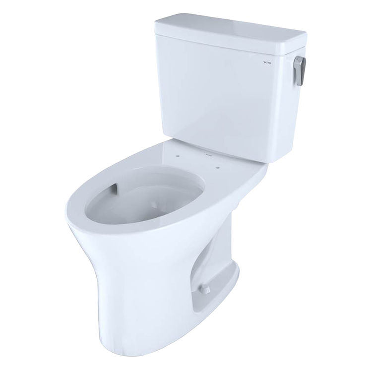 Toto Drake Two Piece Elongated Dual Flush 1 28 And 0 8 Gpf Dynamax Tornado Flush Toilet With Cefiontect And Right Hand Trip Lever Cotton White Cst746cemrg 01