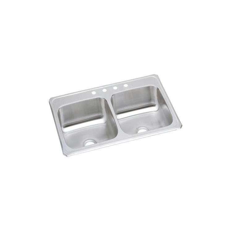 Double Bowl Top Mount Sink Details about   Elkay Stainless Steel Sink Model # LRAD3322604