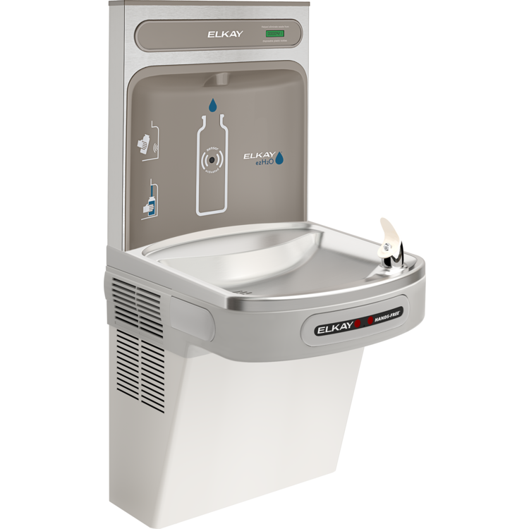 Elkay Ezo8wslk Hands Free Water Cooler W Ezh2o Bottle Filler 8 Gph Non Filtered 115v Light Gray