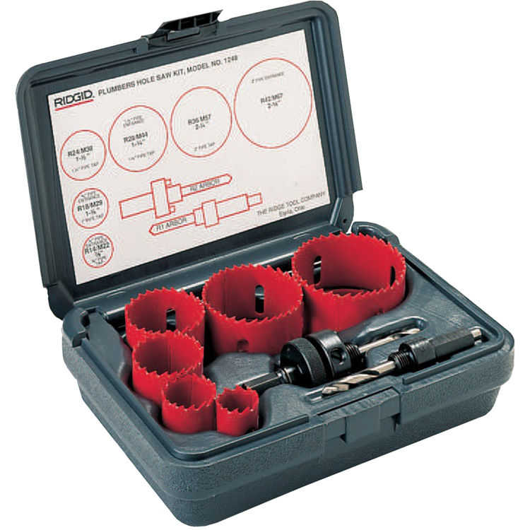 Ridgid 81495 Model 1249 Electrician Hole Saw Kit Includes multiple Hole