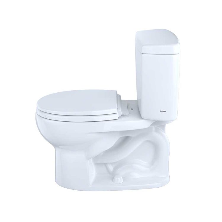 View 4 of Toto CST743ER#01 TOTO Eco Drake Two-Piece Round 1.28 GPF Toilet with Right-Hand Trip Lever, Cotton White - CST743ER#01