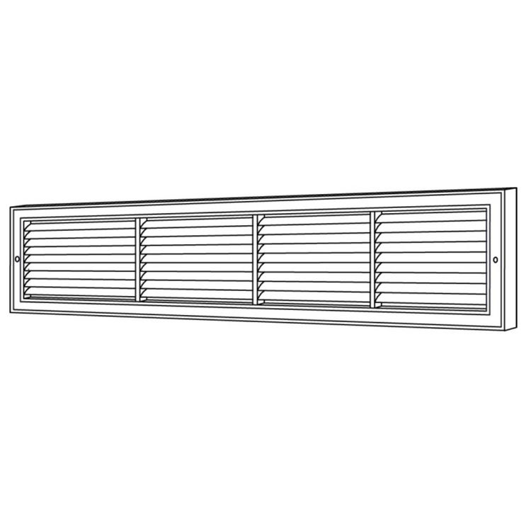 View 4 of Shoemaker 1100-36X6 36x6 Soft White Deluxe Baseboard Return Air Grille (Aluminum) - Shoemaker 1100